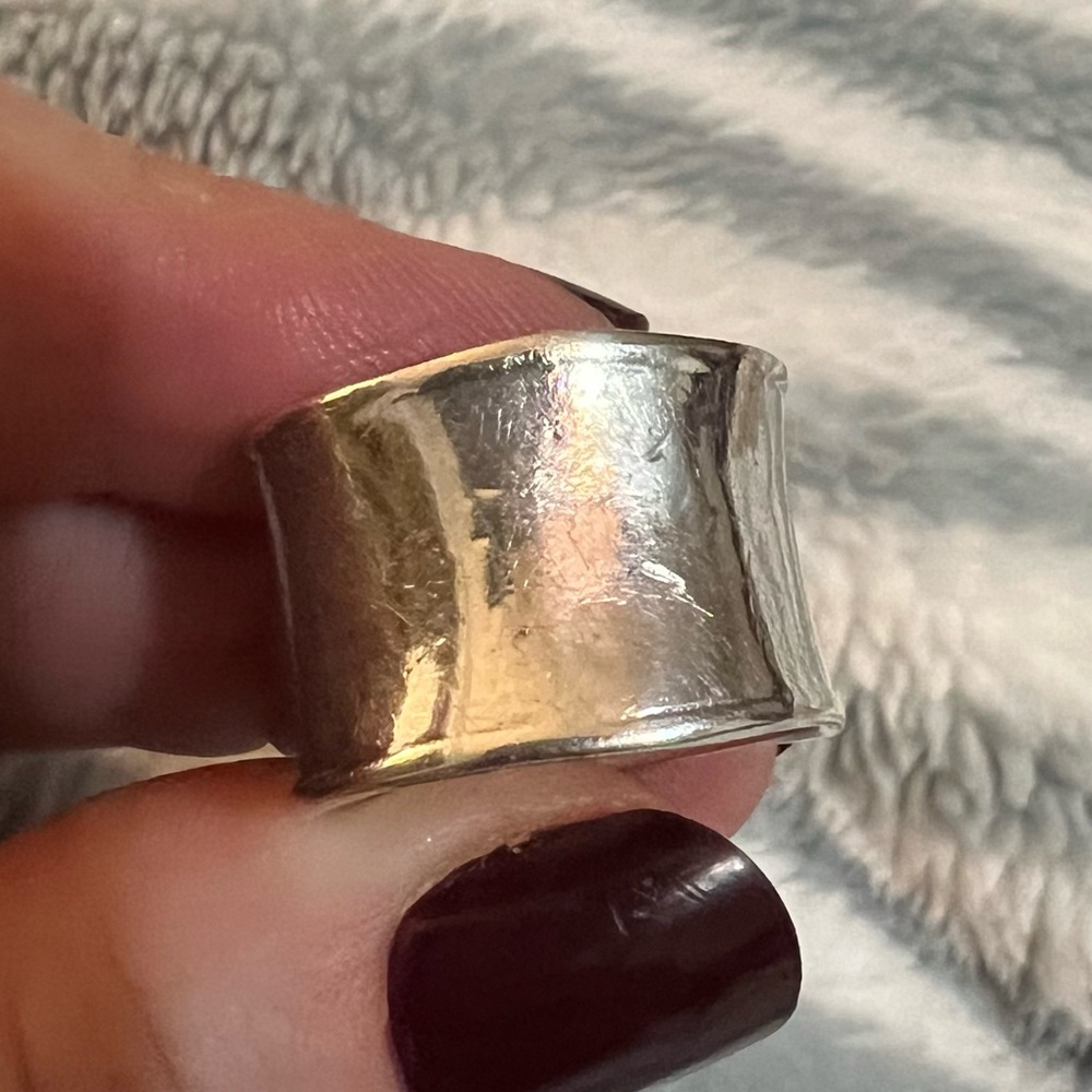 Silpada Hammered Cigar Band Ring Sz7